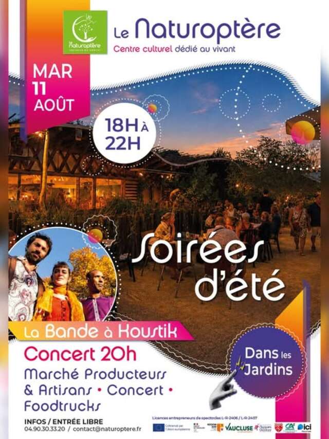 Soirée d'été au Naturoptère avec La bande à Koustik
