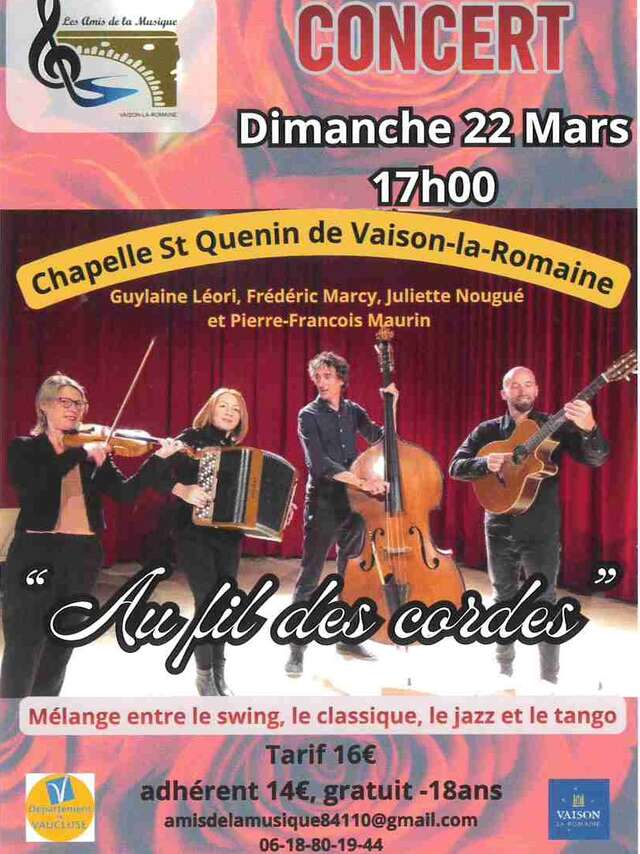 Concert "Au fil des cordes" à la chapelle st Quenin