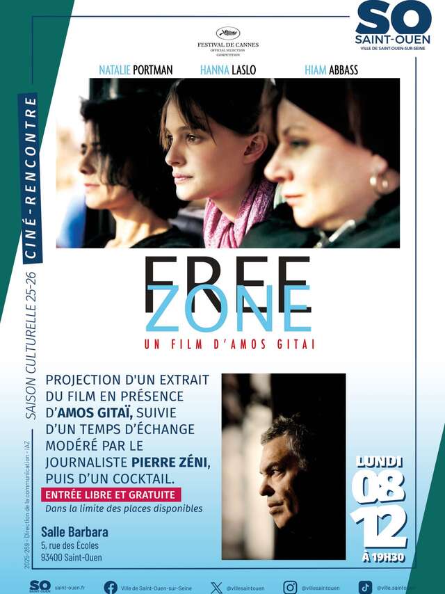 Ciné-rencontre - Extrait de "Free Zone" et rencontre avec Amos Gitaï