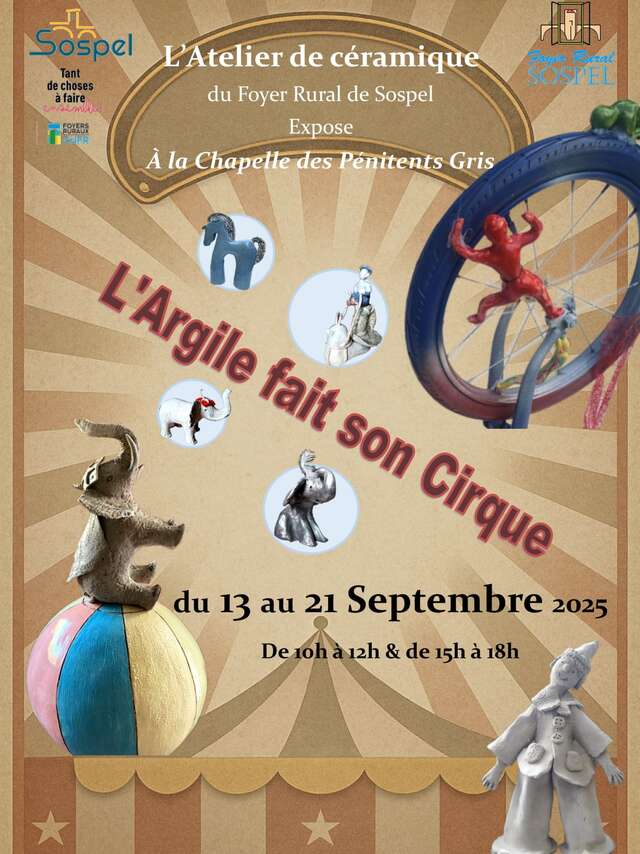Ceramics exhibition "l'argile fait son cirque" (Clay makes its circus)