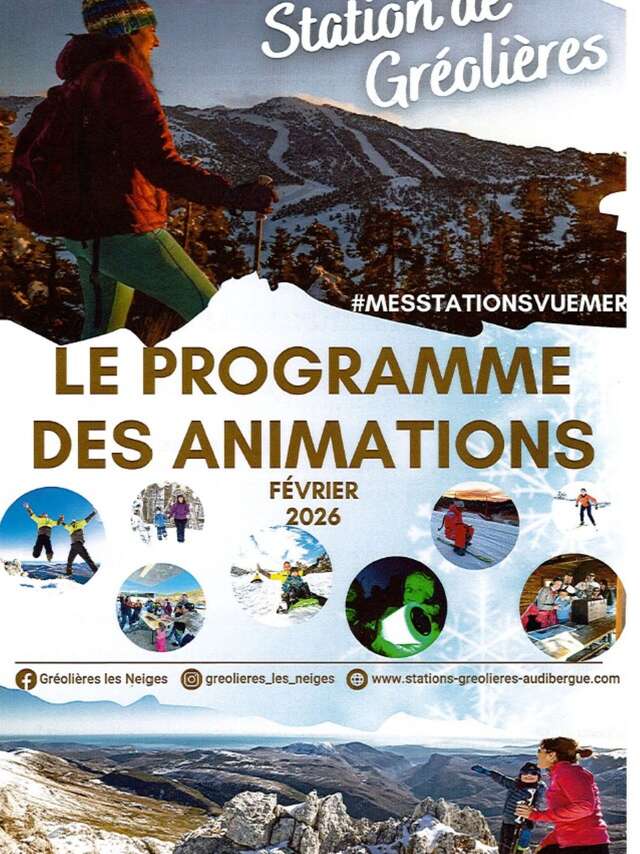 Programme animations vacances de février Gréolières 1400