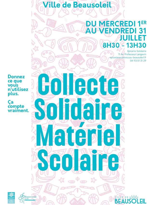 Collecte solidaire de matériel scolaire