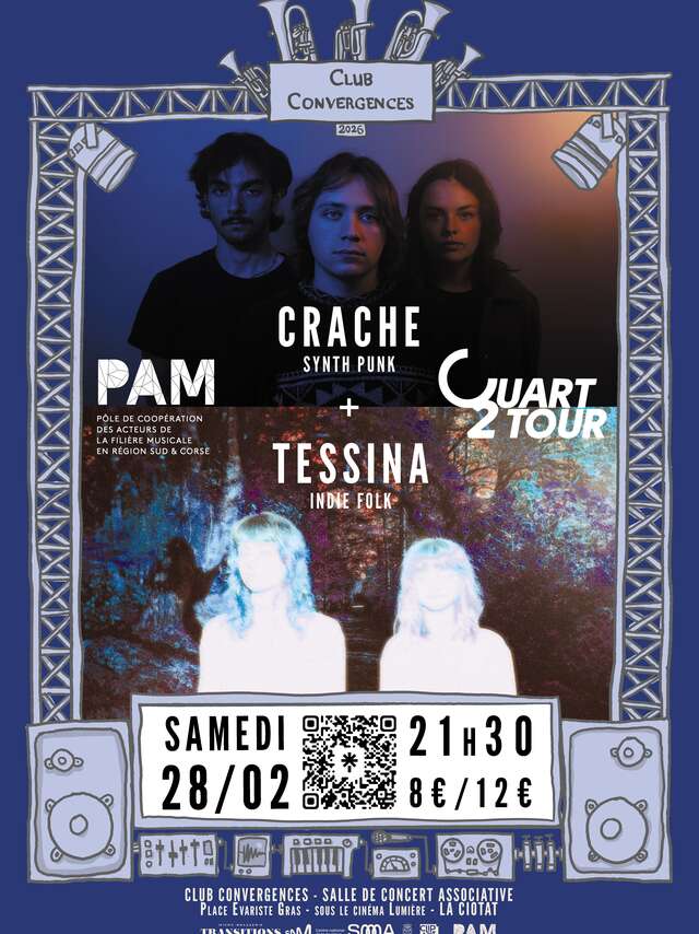 Synth-Punk-Konzert der Band Crache und Indie-Folk von Tessina