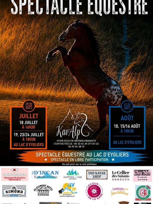 Spectacle équestre au lac d'Eygliers