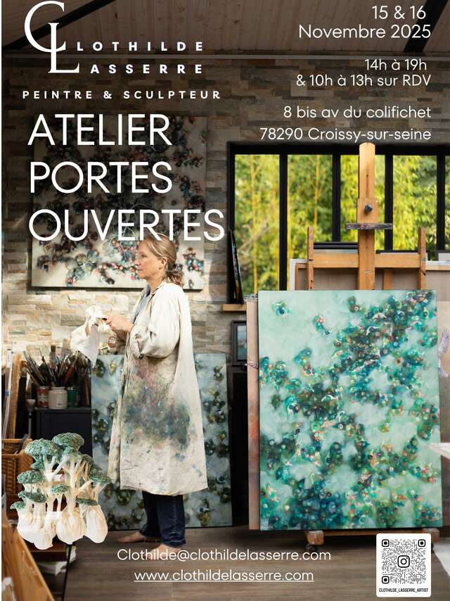 Portes Ouvertes – Atelier de l’artiste Clothilde Lasserre à Croissy-sur-Seine (15 & 16 novembre 2025)