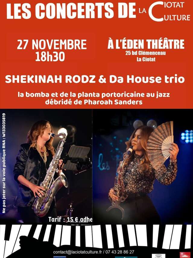 Concert Jazz Bop de Shekinah Rodz & Da House Trio