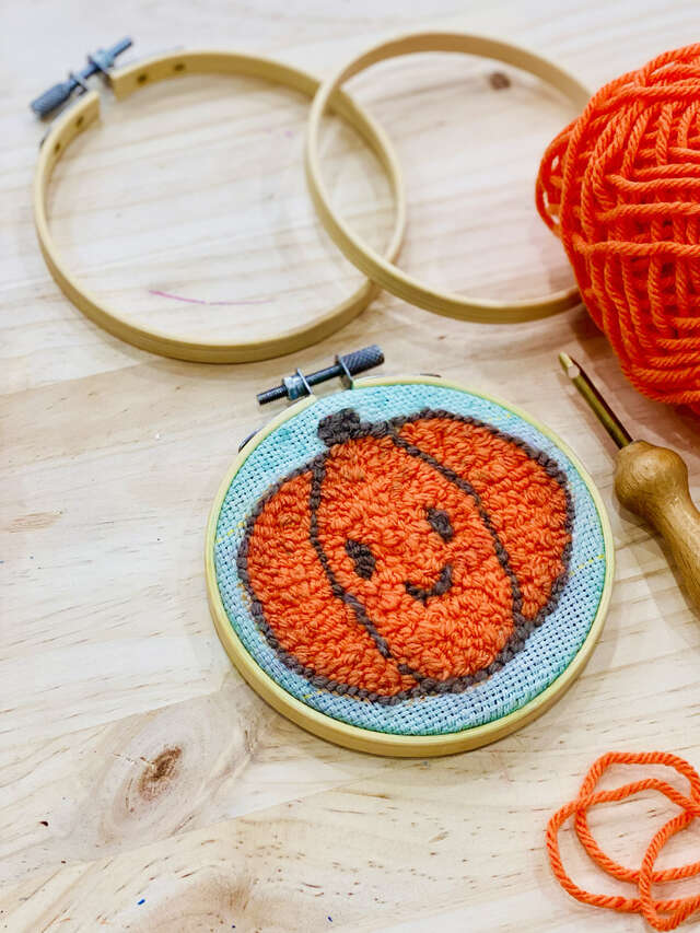 Punch needle citrouille - Atelier Juniors dès 7ans et Adultes