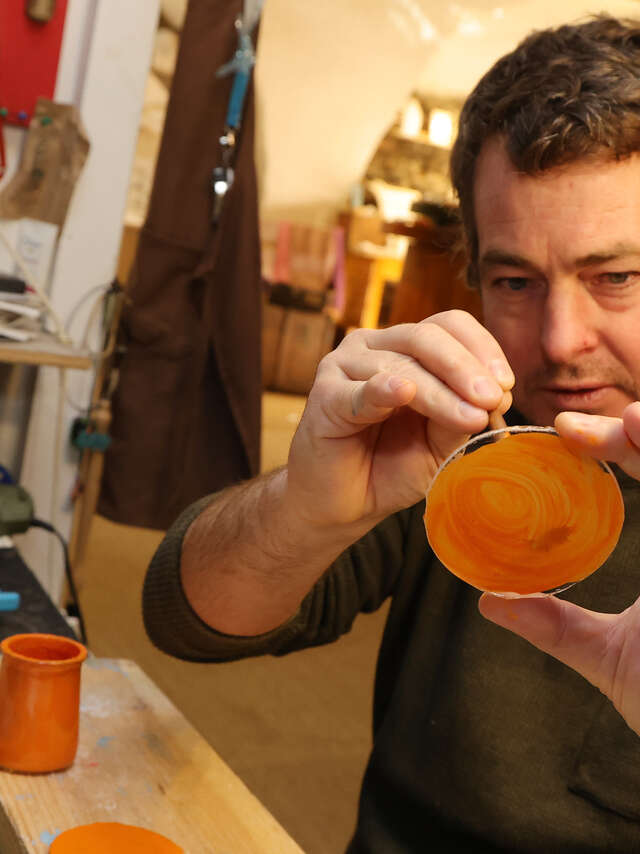 Visite de l'atelier de verrier