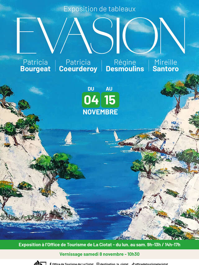 Evasion painting exhibition at La Ciotat Tourist Office
