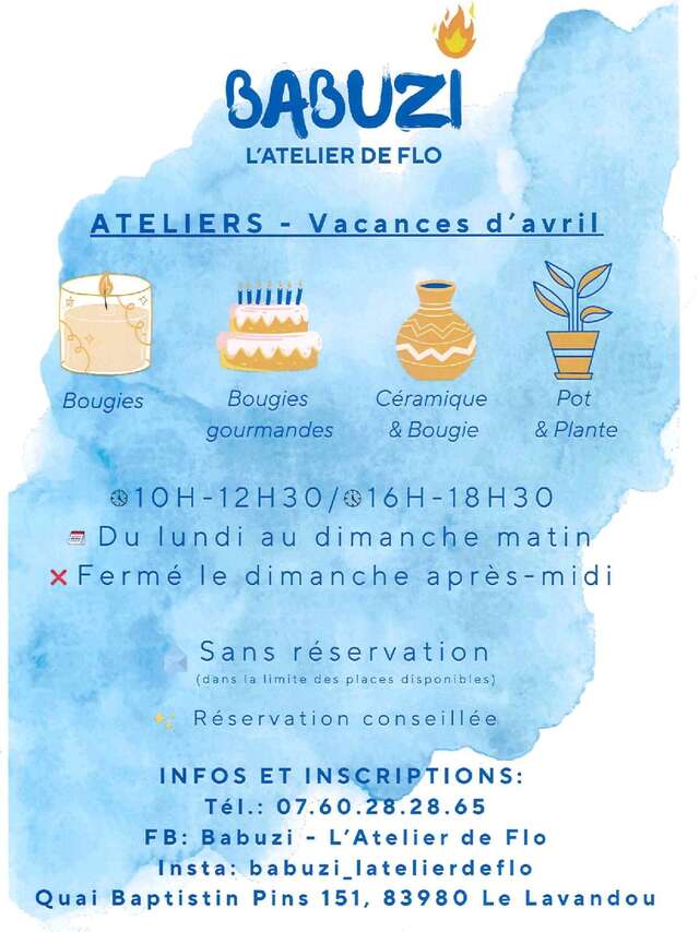 Ateliers créatifs chez Babuzi - Vacances d'avril