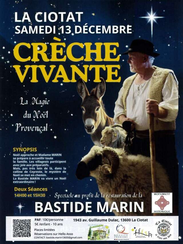 Spectacle de Crèche Vivante La Magie du Noël Provençal à la Bastide Marin