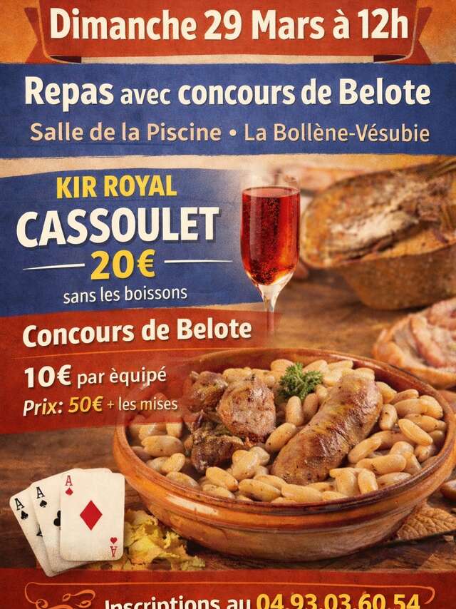 Repas cassoulet avec concours de belote