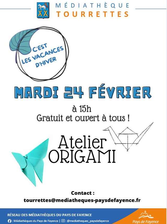 Atelier Origami des vacances de février