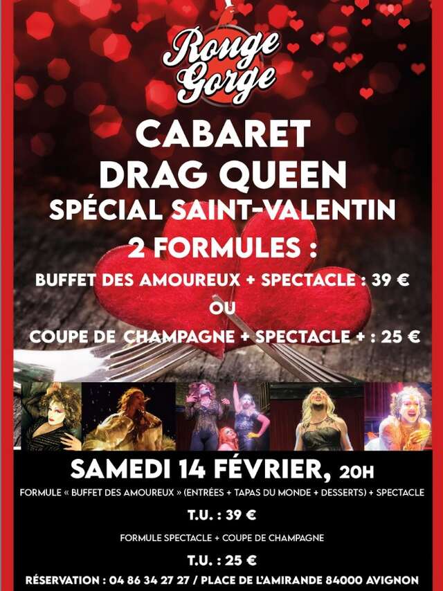 Dinner and show - Valentine's Day drag queen cabaret