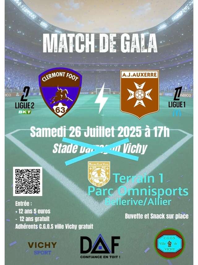 Match de gala Clermont-foot 63 vs AJ Auxerre
