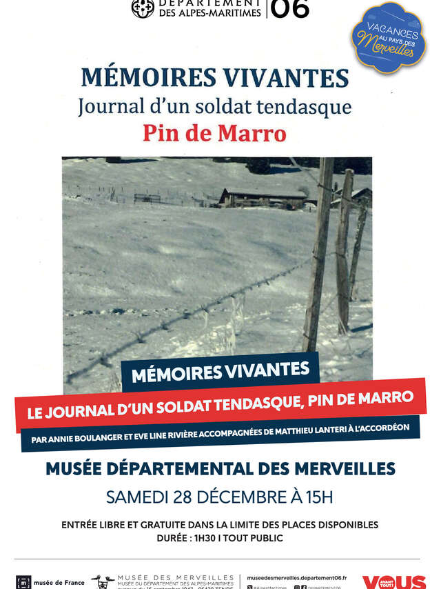 Mémoires vivantes - Le journal d'un soldat tendasque, Pin de Marro