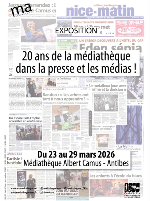 Exposition "20 ans de la médiathèque dans la presse et les médias