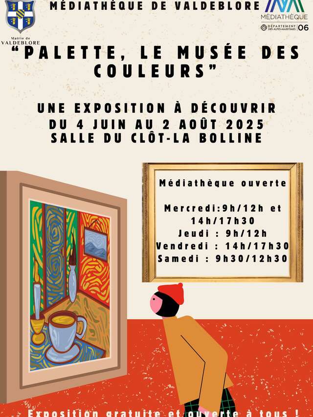 Exposition "Palette - Le musée des couleurs" Médiathèque Valdeblore
