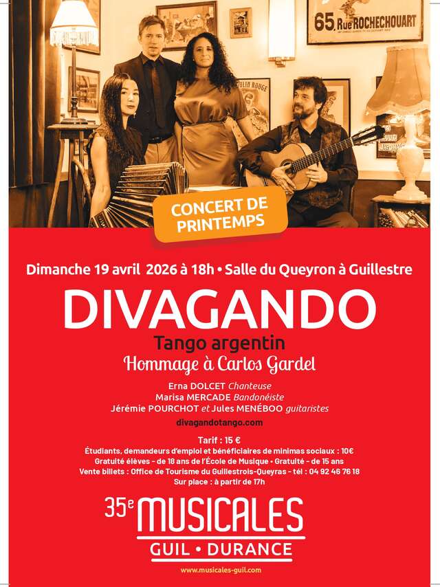 MUSICALES GUIL DURANCE - DIVAGANDO, Tango argentin
