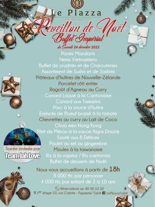 Buffet Impérial Réveillon de Noël - Le Plazza