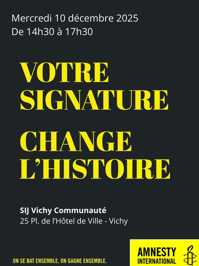 Journée mondiale des droits de Homme avec Amnesty international de Vichy