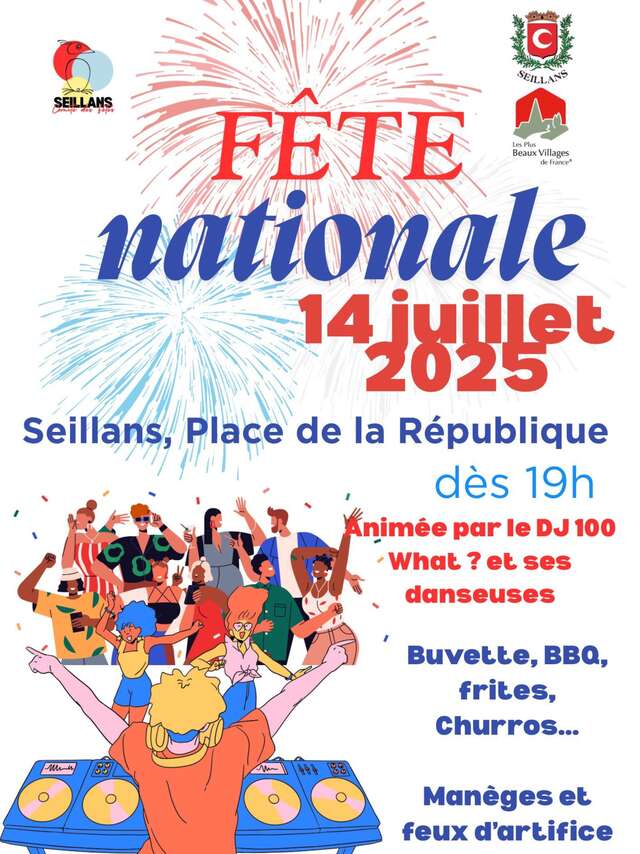 Fête nationale bal et feux d'artifice à Seillans