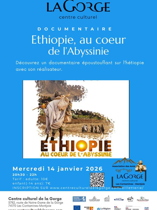 Documentaire "Ethiopie, au cœur de l'Abyssinie" au Centre Culturel de la Gorge