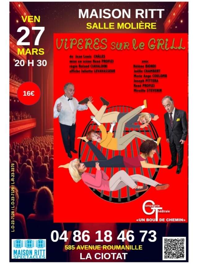 Humoristische Show Vipern auf dem Grill