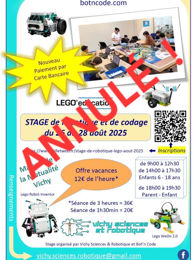 ANNULATION - Stages robotique et programmation