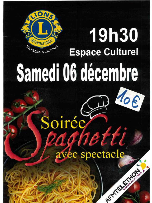 Soirée spaghetti avec spectacle - Téléthon