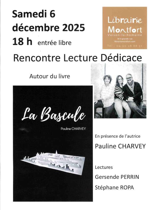 Rencontre Lecture Dédicace avec Pauline Charvey à la Librairie Montfort