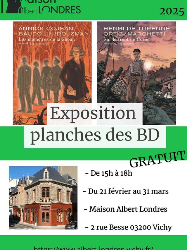 Exposition de planches de BD : "Les mémoires de la Shoah" et "Sur le front de Corée".