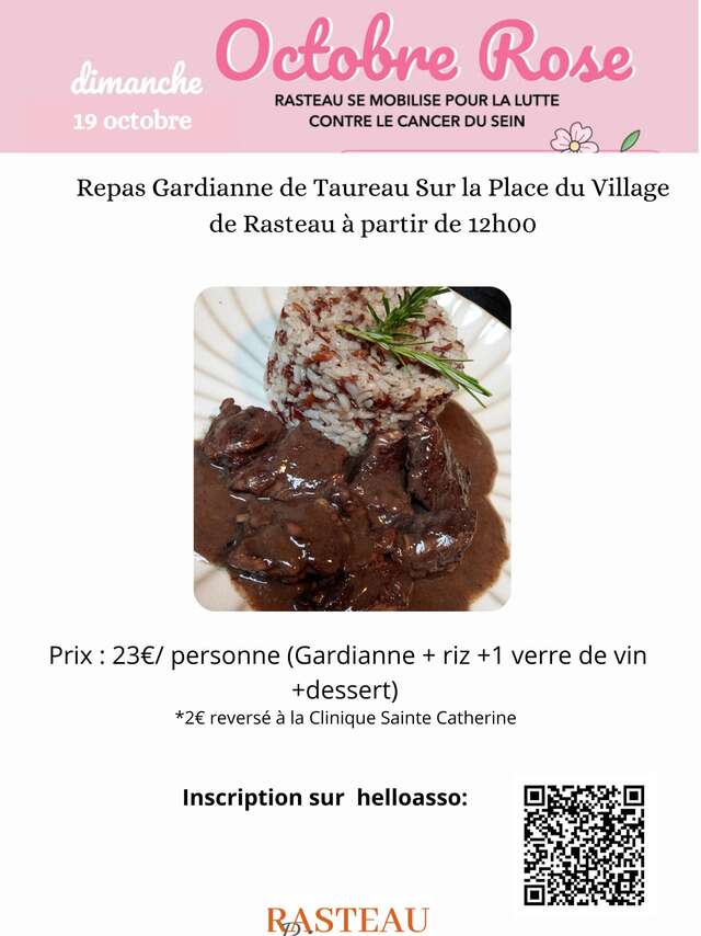 Repas Gardiane de Rasteau - Roze oktober in Rasteau