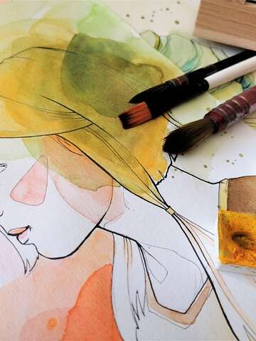 Exposition de portraits en techniques mixtes