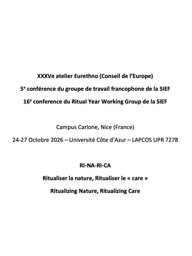 Colloque "Ritualiser la nature, ritualiser le "Care"