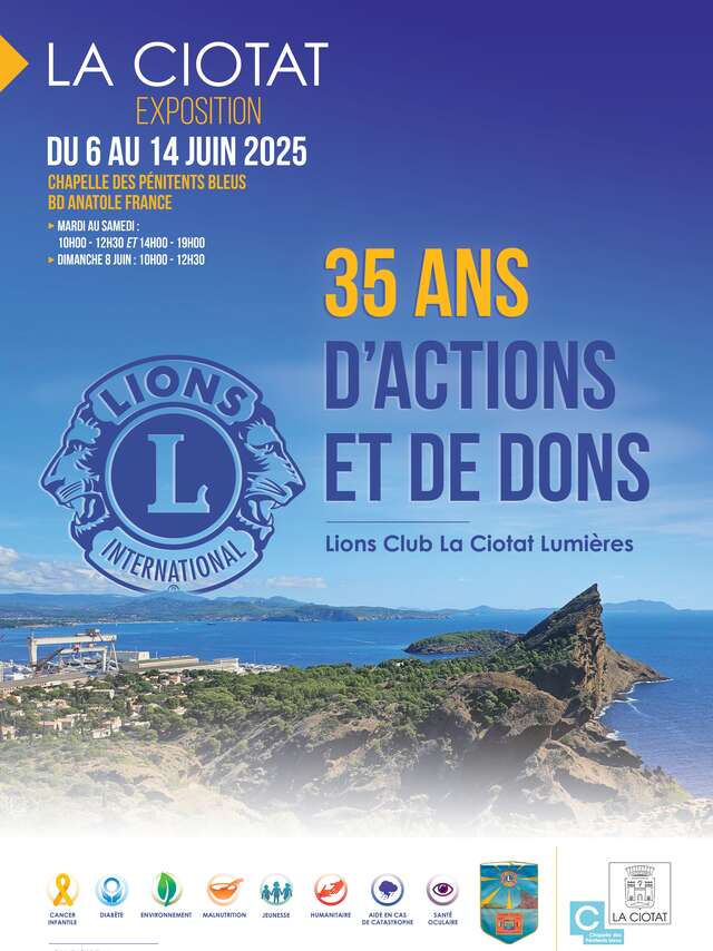 Exposition d'articles de presse des 35 ans d'actions et de dons du Lions Club La Ciotat Lumières