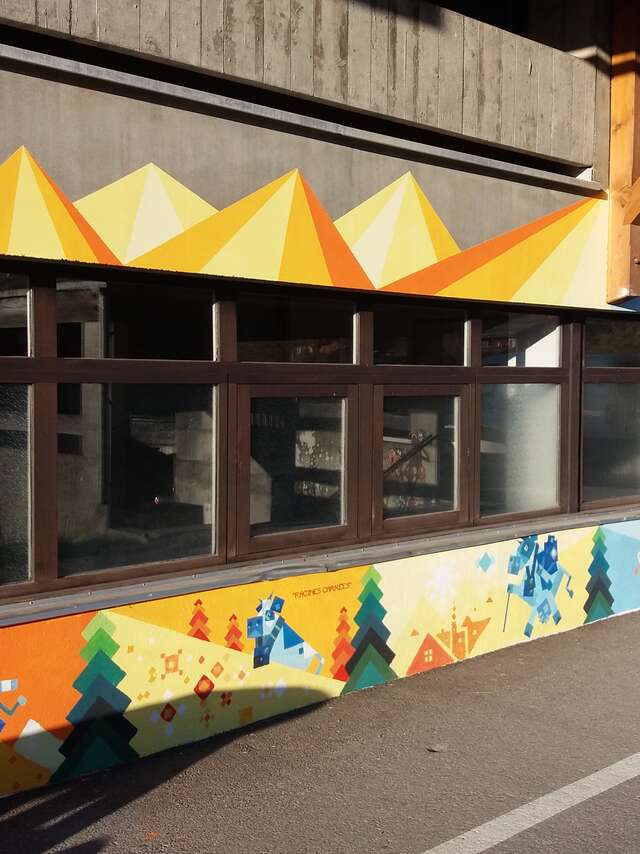Art Vache : Fresque "Racine carrée"
