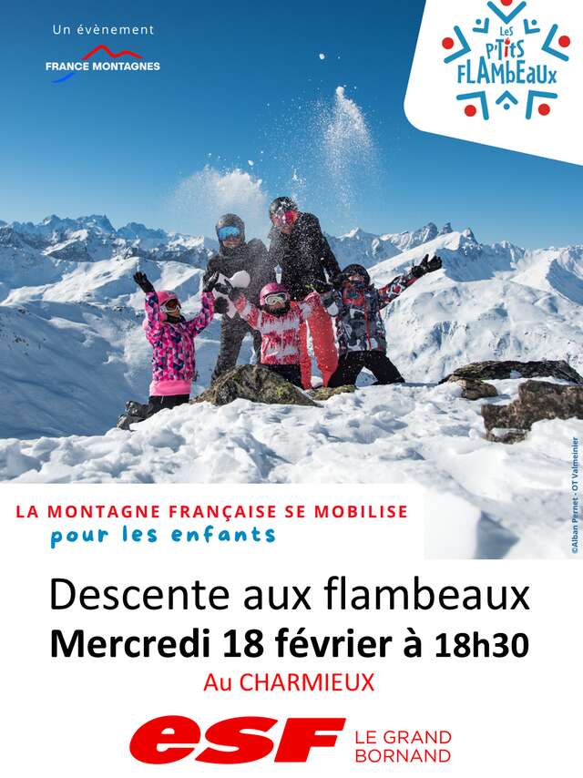 Descente aux flambeaux solidaire "Les P'tits Flambeaux" avec l'ESF