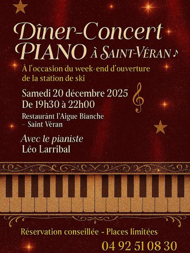 Dîner concert piano à Saint-Véran