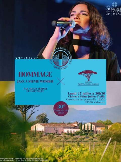 Les Musicales dans les Vignes - Château Saint Julien d’Aille - Hommage en jazz à Stevie Wonder