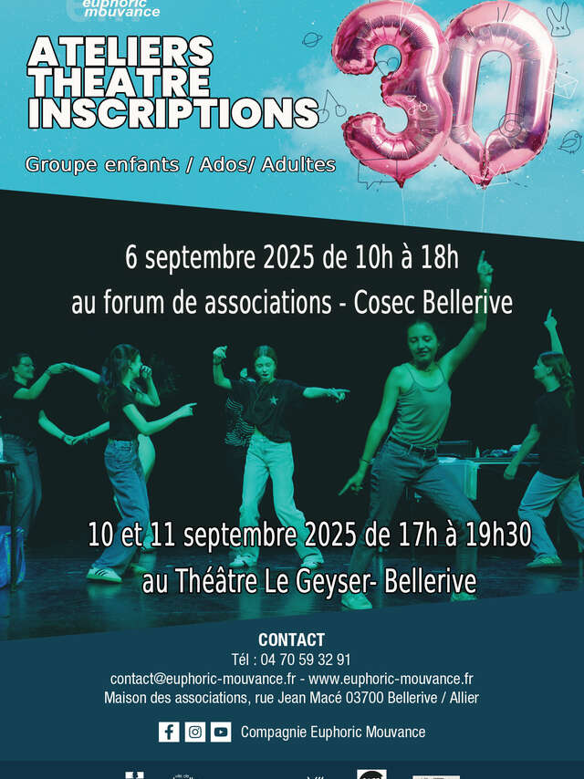Inscriptions ateliers théâtre Euphoric Mouvance