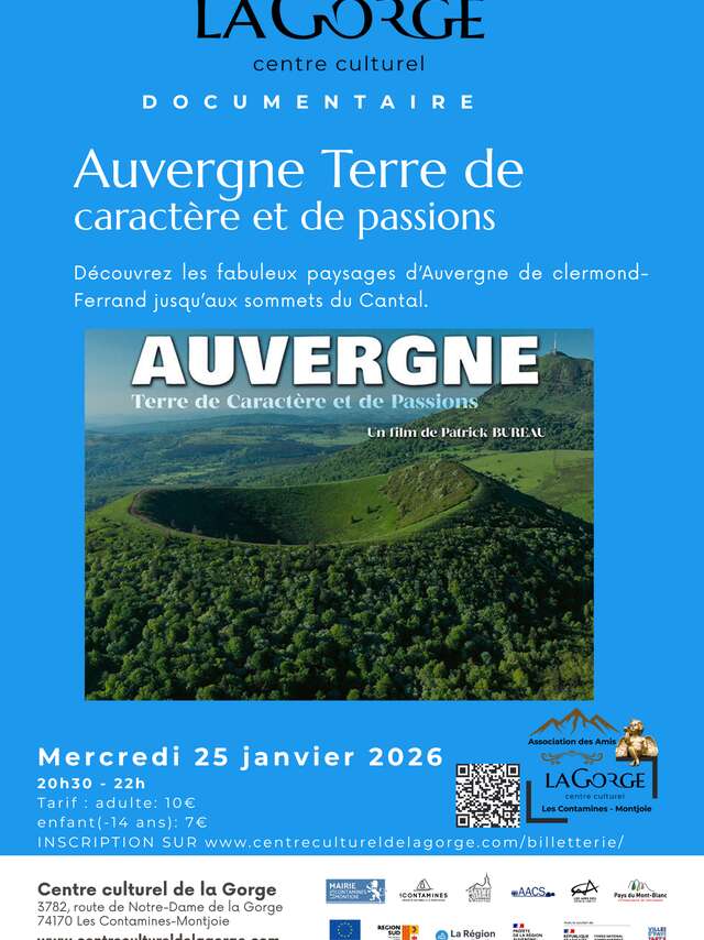 Documentaire "Auvergne Terre de caractère et de passions" au Centre Culturel de la Gorge