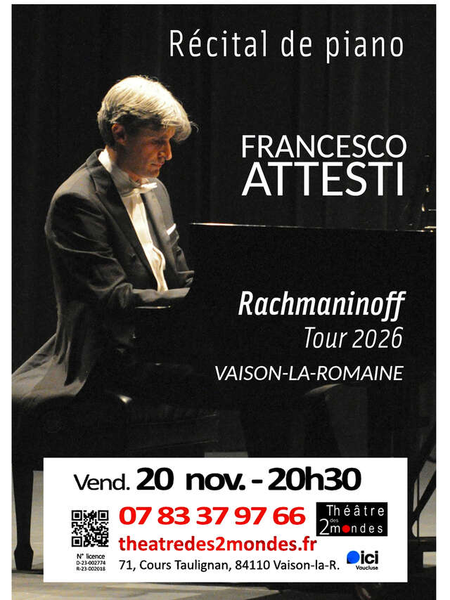 "Francesco Attesti Rachmaninov Tour 2026" - Concert au Théâtre des 2 mondes