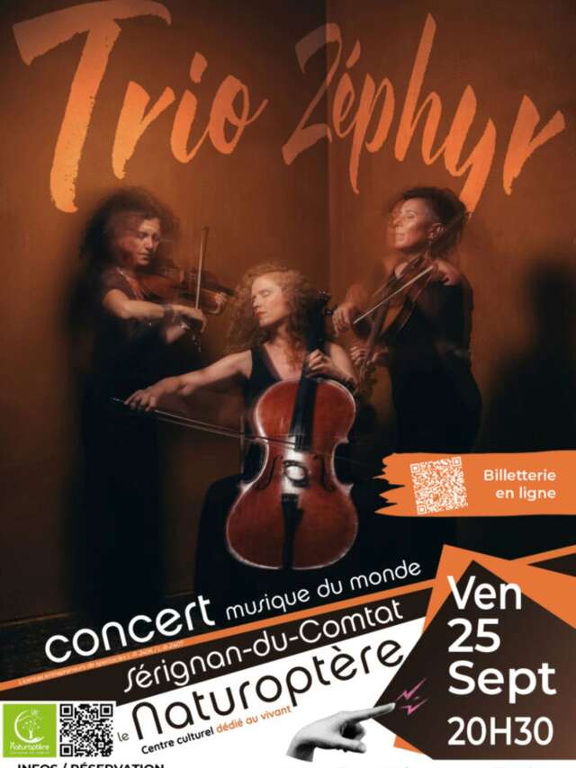 Concert Musique Du Monde »TRIO ZÉPHYR » - Naturoptère
