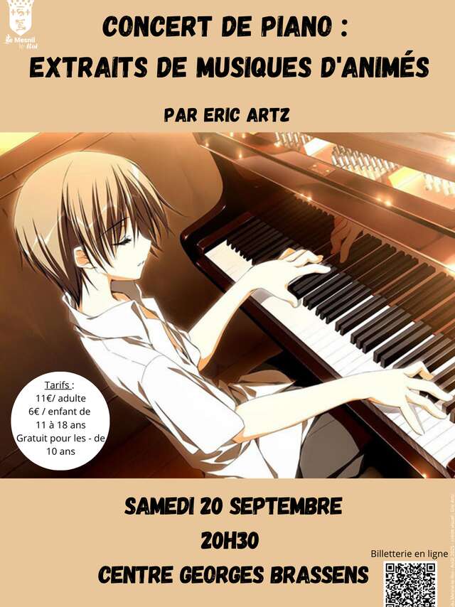 Concert de piano : extraits de musiques d’animés par Eric Artz