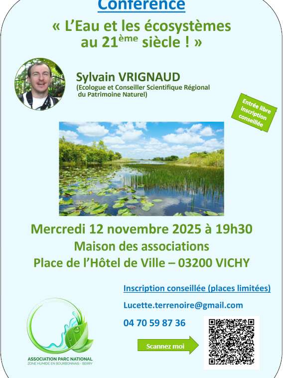 Conférence: L’eau et les écosystèmes au 21ème siècle !