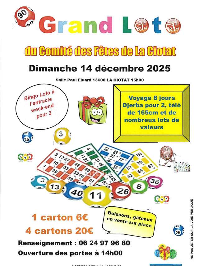 Grand Loto du Comité des Fêtes de La Ciotat