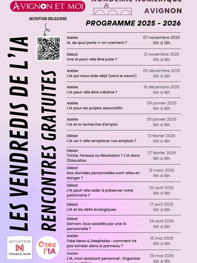 Les vendredis de l’IA – Rencontres gratuites