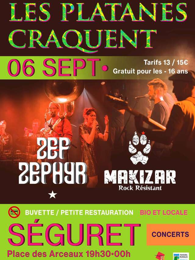 Les platanes craquent" concerts
