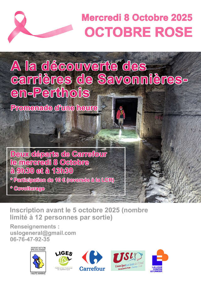 Octobre Rose – Visite des carrières de Savonnières-en-Perthois
